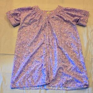 Casual Nights Women's Purple Floral Pearl Snap‎ Nightgown Muumuu 2X